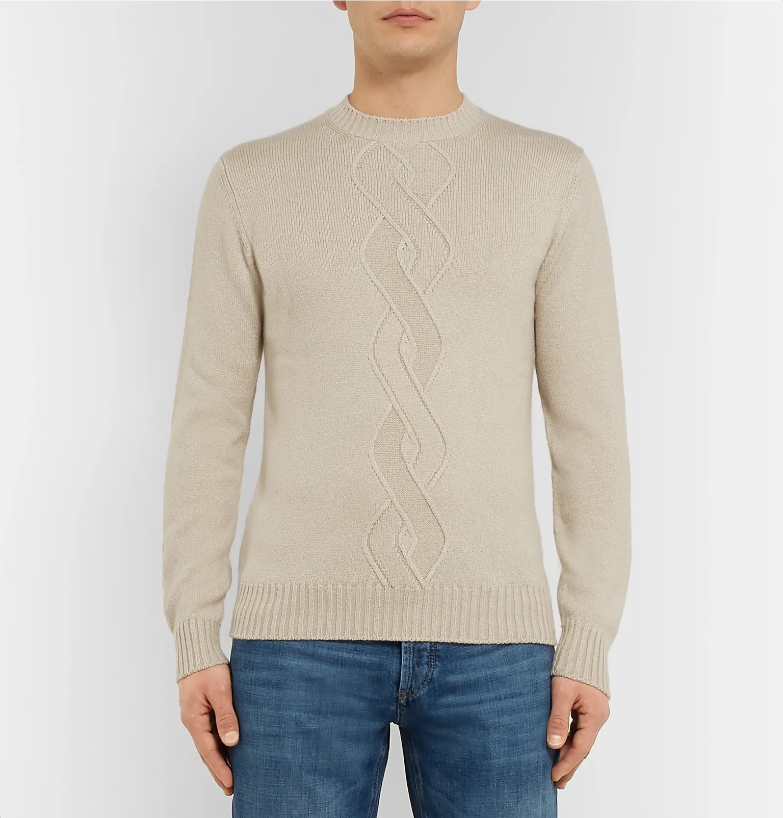 Cable-Knit Cashmere, Silk and Cotton-Blend Sweater - 4