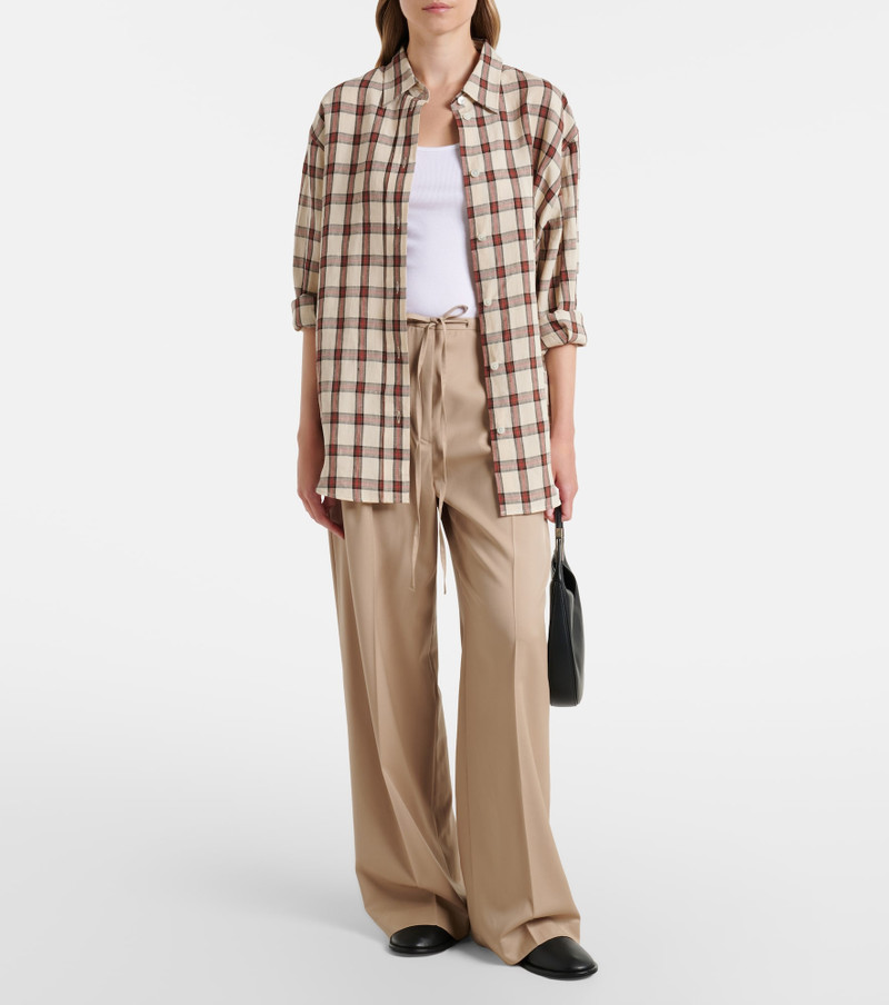 RÓHE Pleated virgin wool wide-leg pants outlook