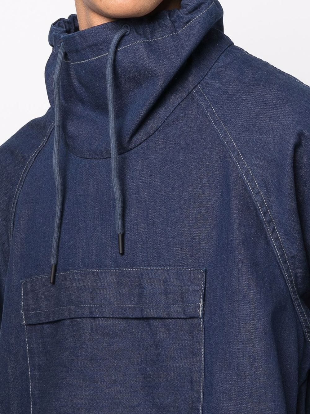 pullover denim parka coat - 6