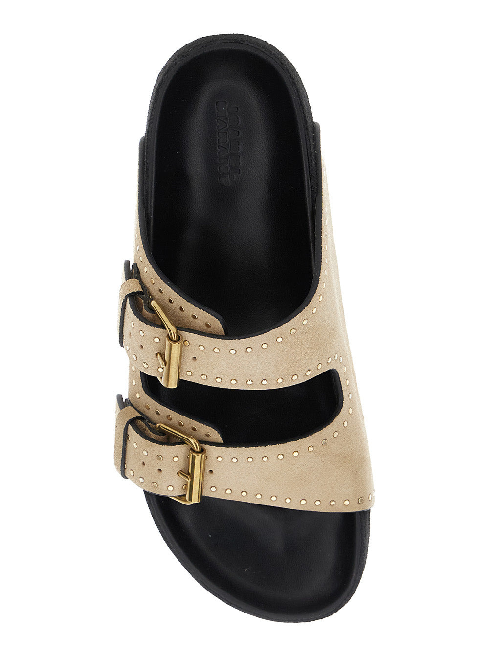 Isabel Marant Women 'Lennyo' Beige Slip-On Sandals With Stud Details In Suede Woman - 4