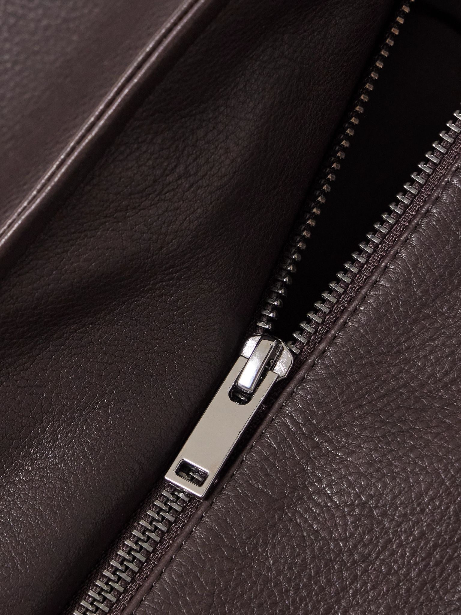 Marlow textured-leather jacket Brown - 5