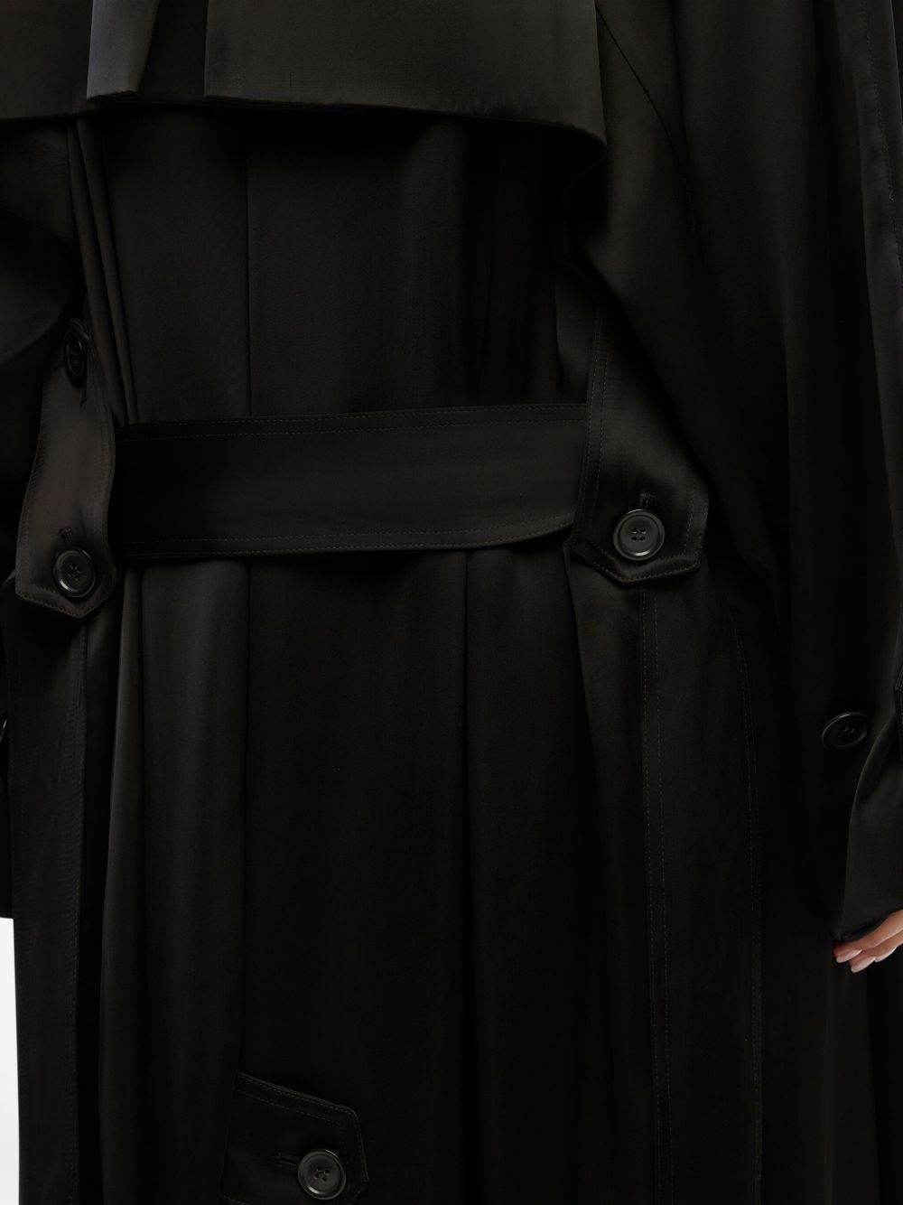 satin-finish trench coat - 5