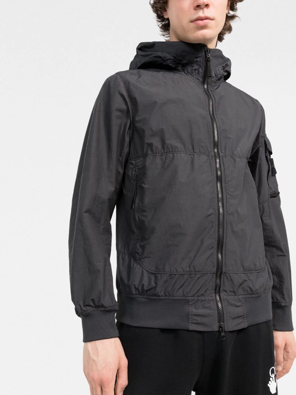 Compass-patch hooded jacket - 3