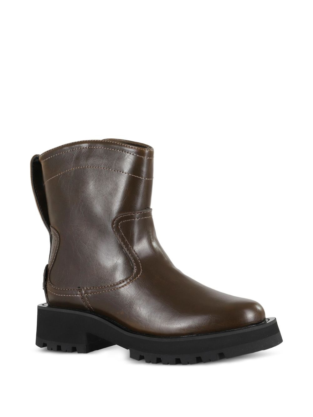 stitched leather boots - 2