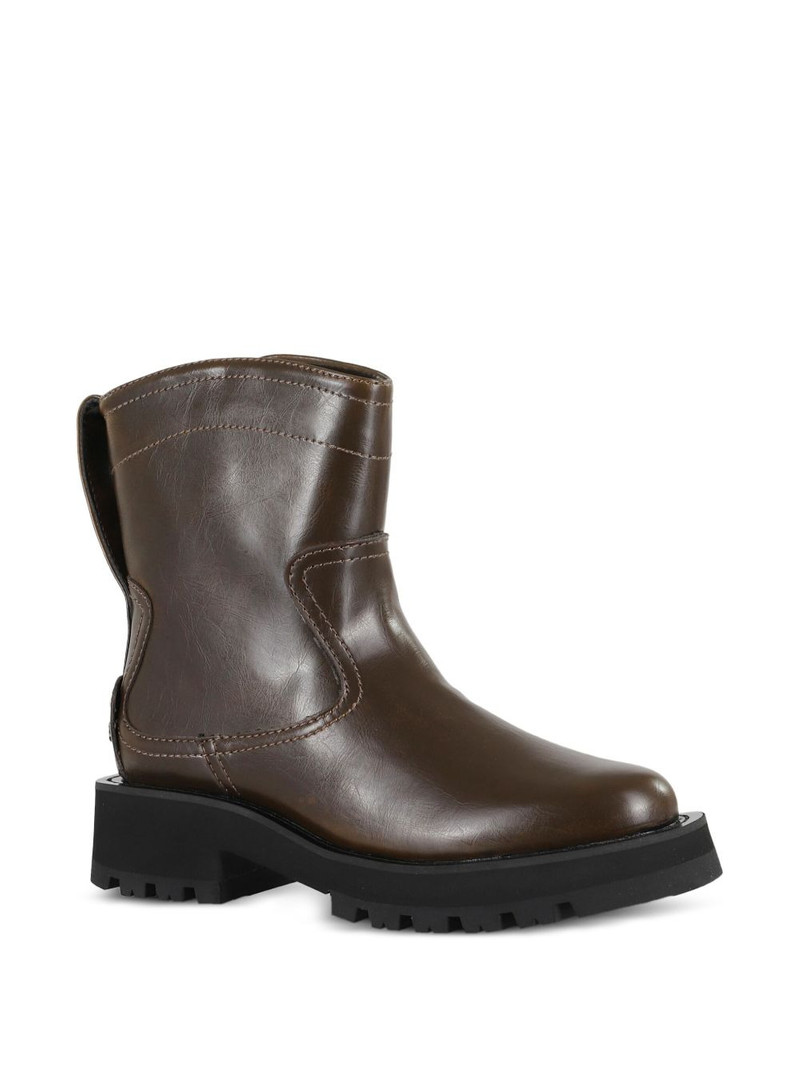 GANNI stitched leather boots outlook