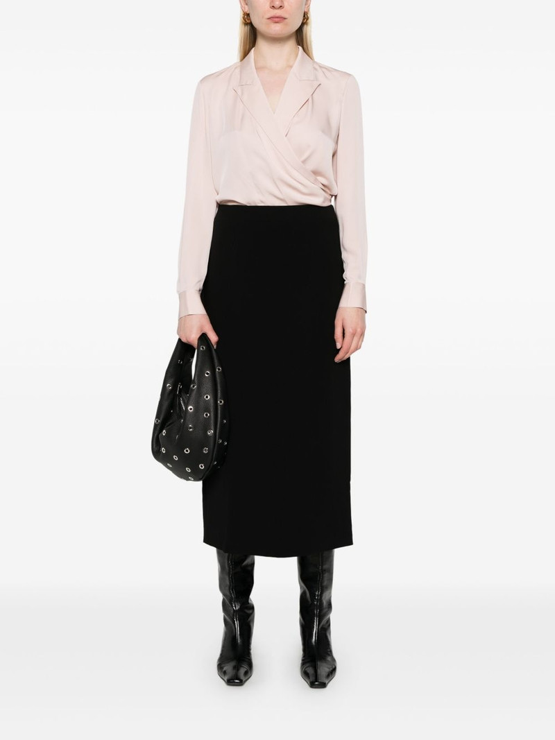 Theory peak lapel wrap blouse outlook