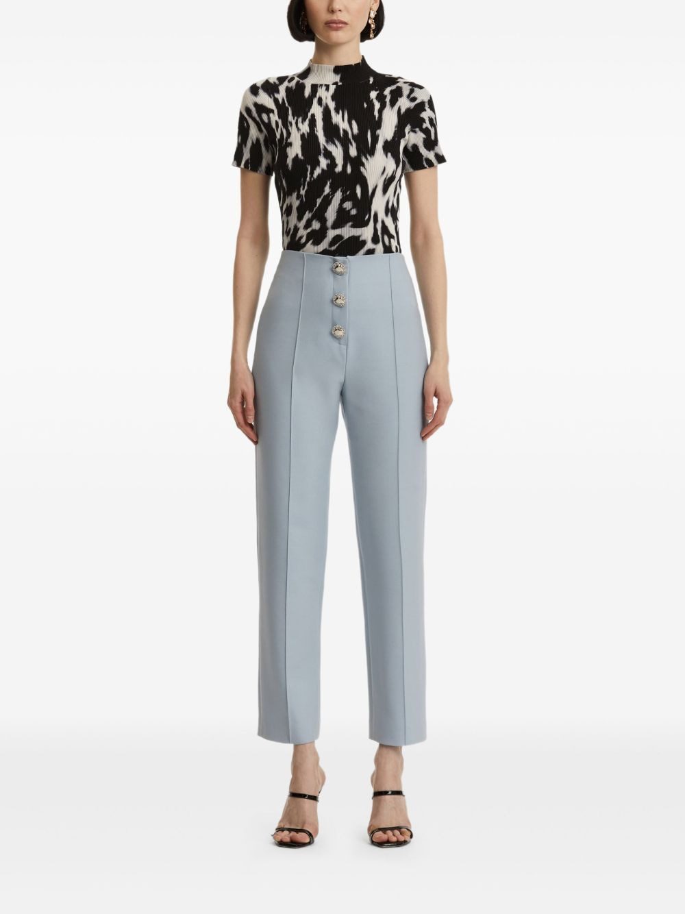 embellished-button trousers - 2