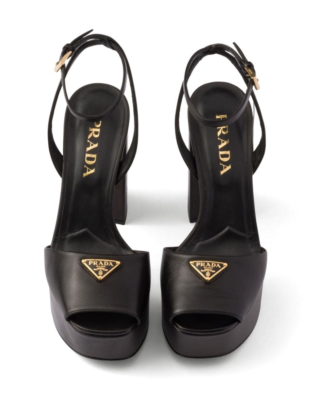 115mm leather platform sandals - 4