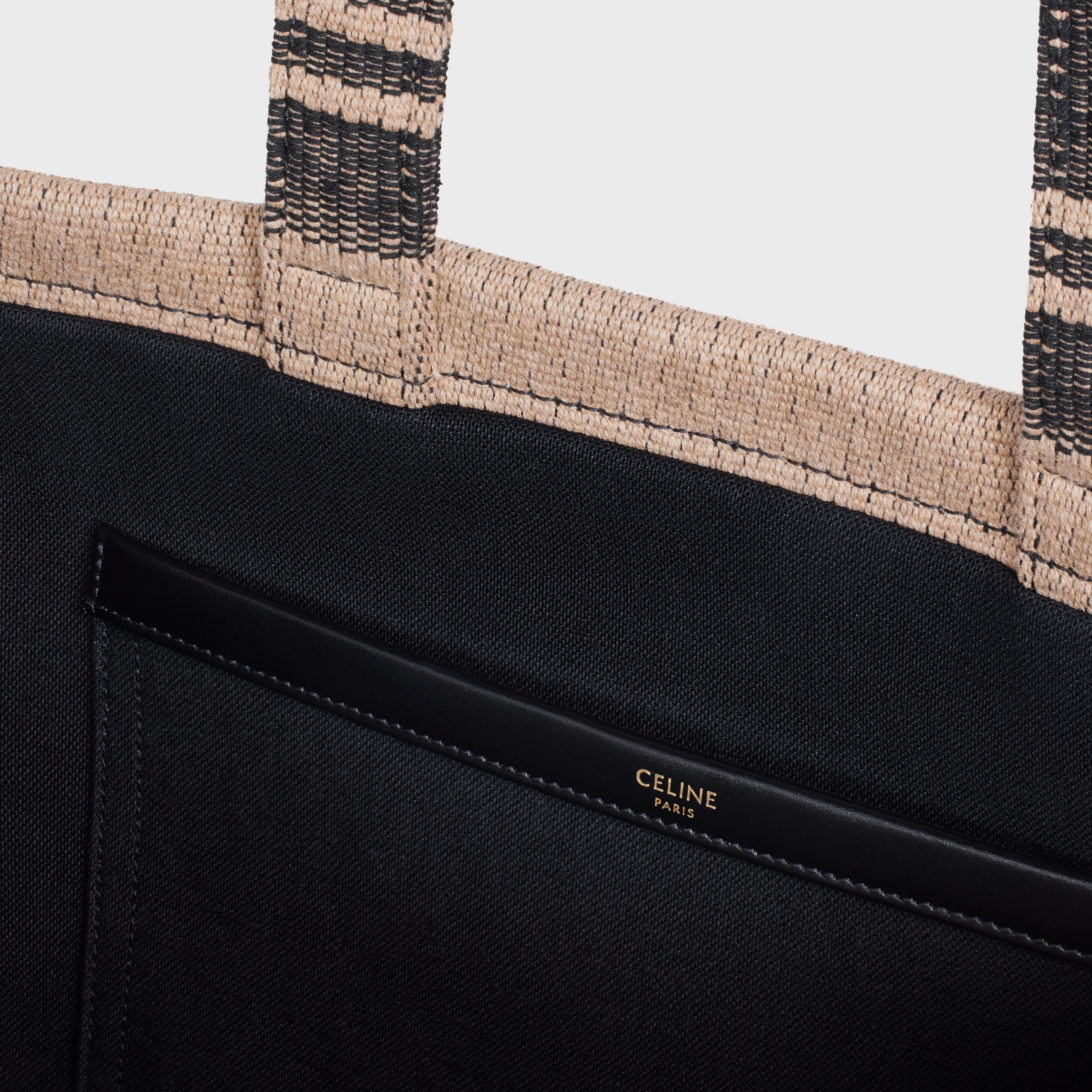 Large Cabas Thais in Textile with Triomphe and calfskin - 4