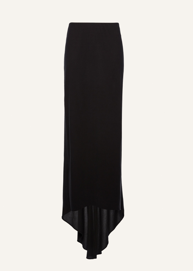 Stretch silk maxi skirt in black - 1
