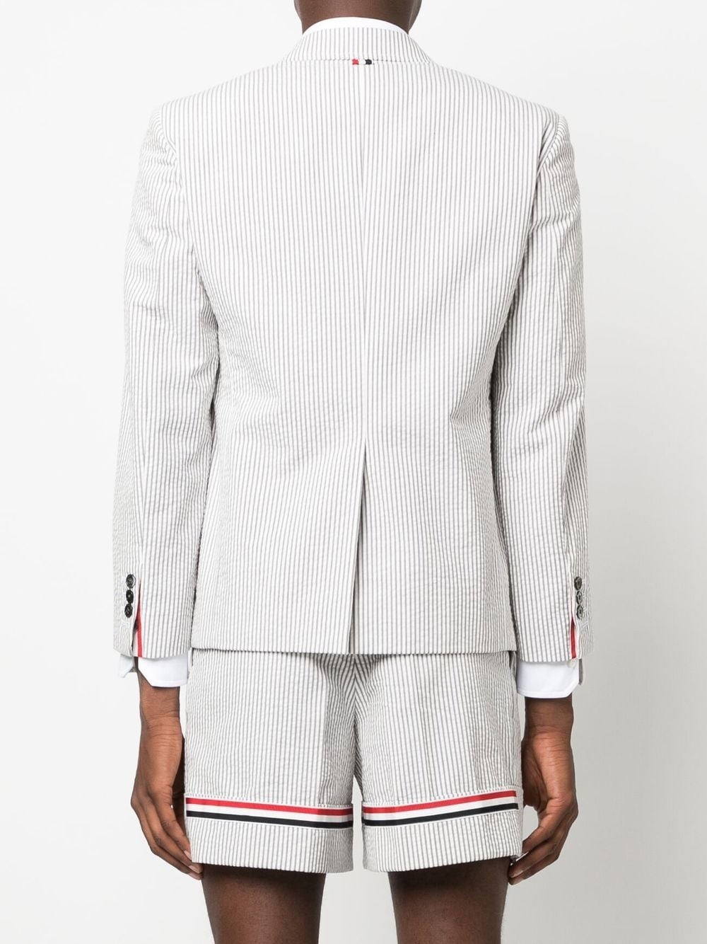 seersucker single-breasted blazer - 4