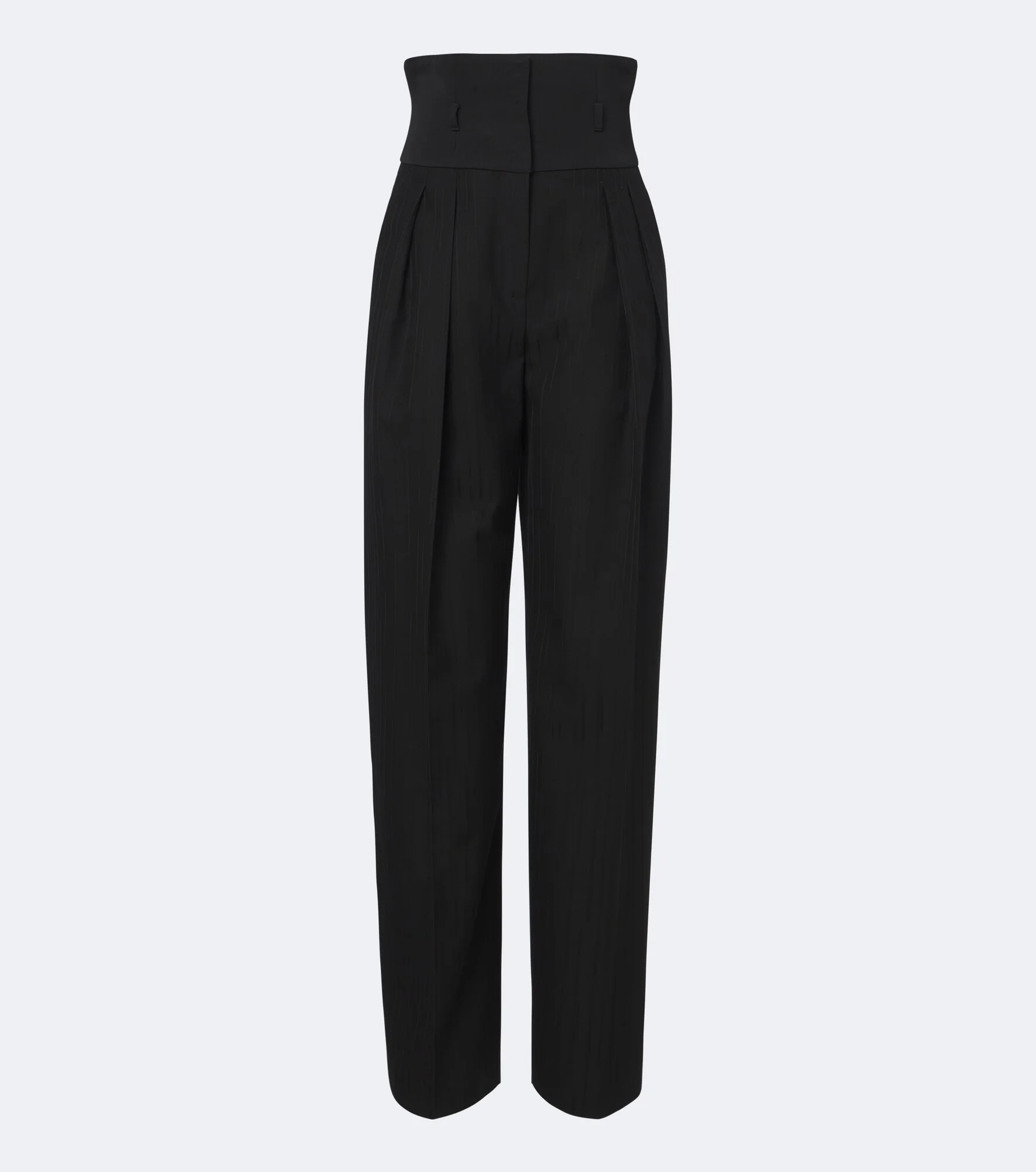 Pinstripe virgin wool wide-leg pants - 1