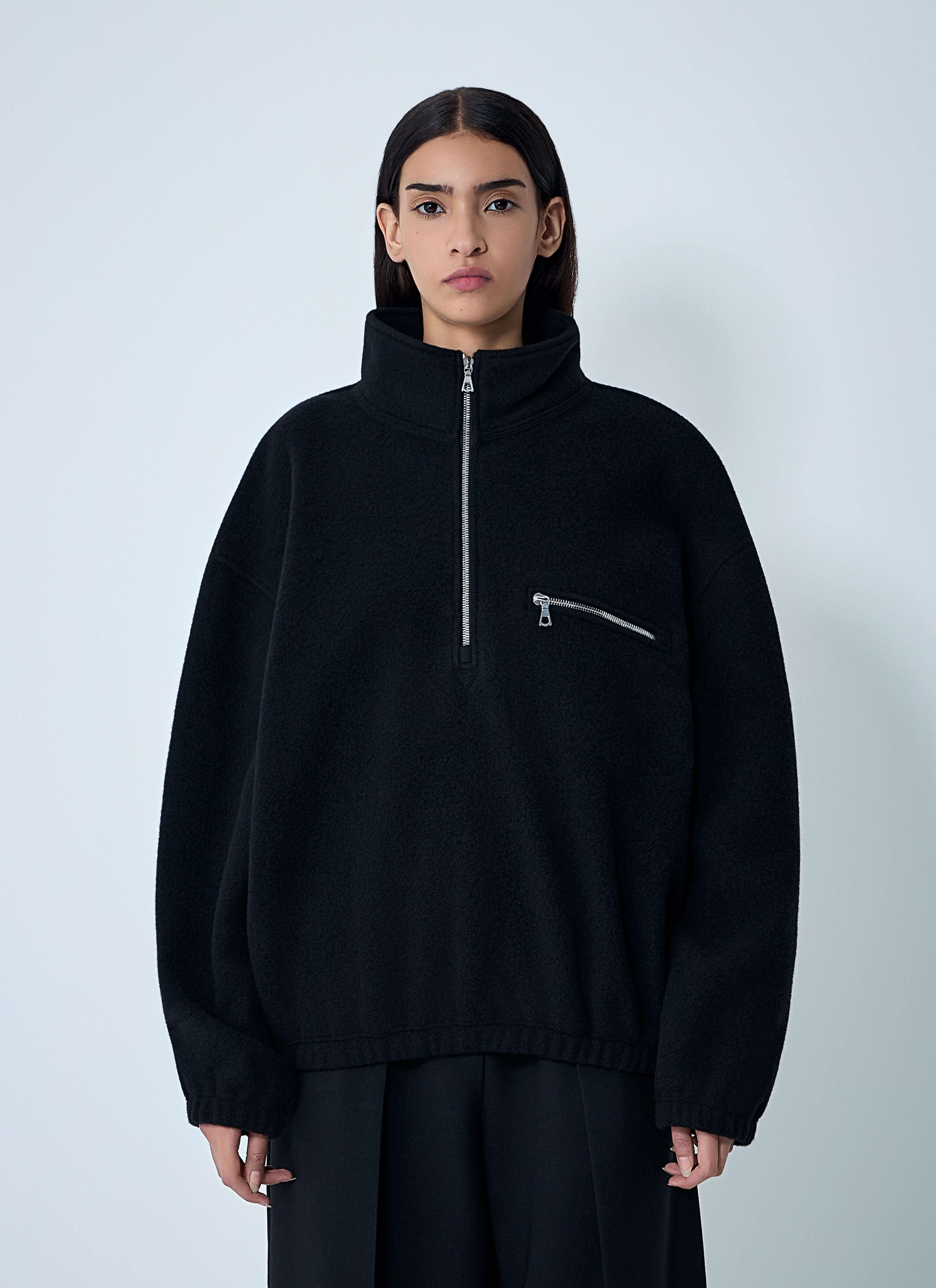Zip-Up Fleece Sweatshirt - 1