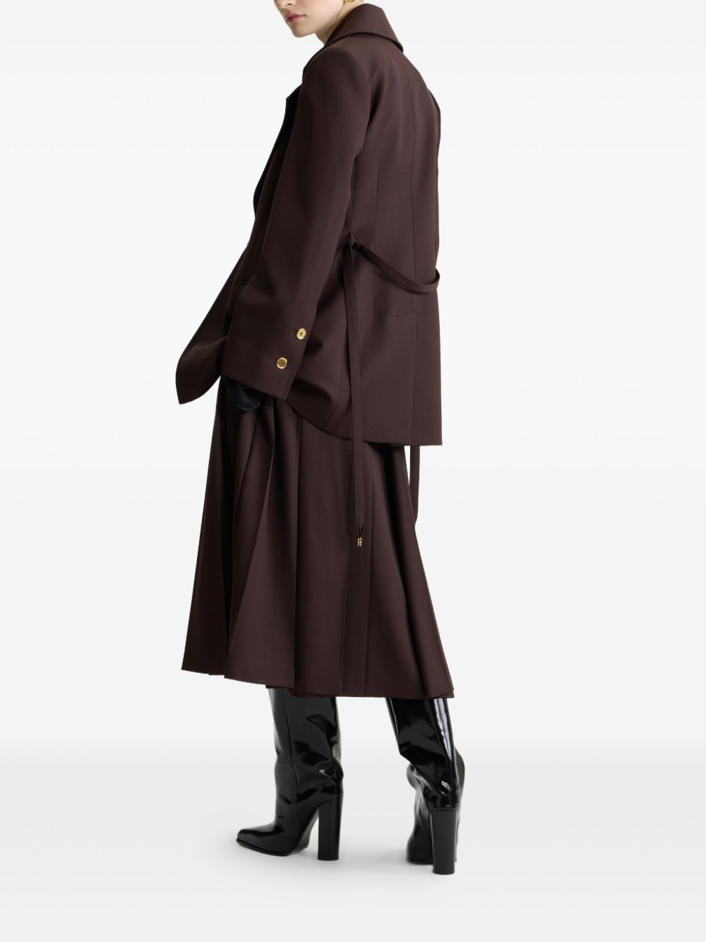 single-breasted belted jacket - 3