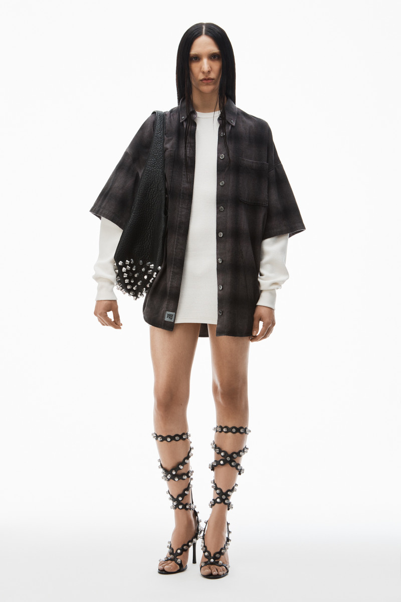 Alexander Wang pre-styled shadow plaid shirtdress outlook