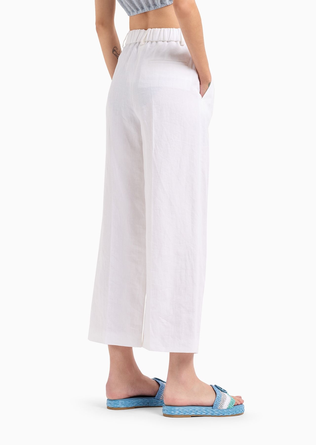 Wide-legged linen trousers - 3
