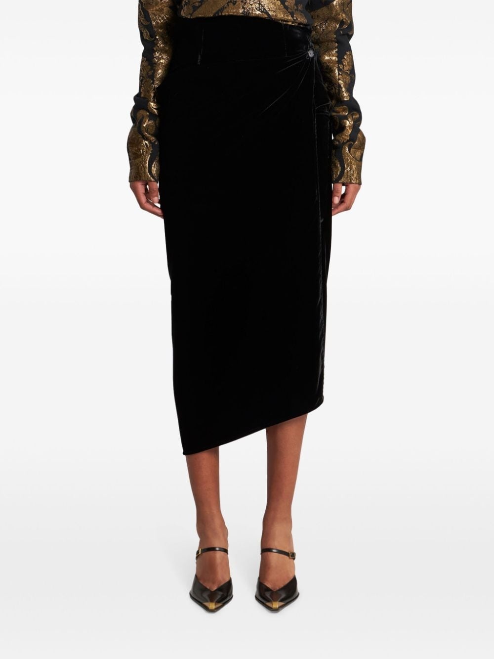 velvet midi skirt - 3