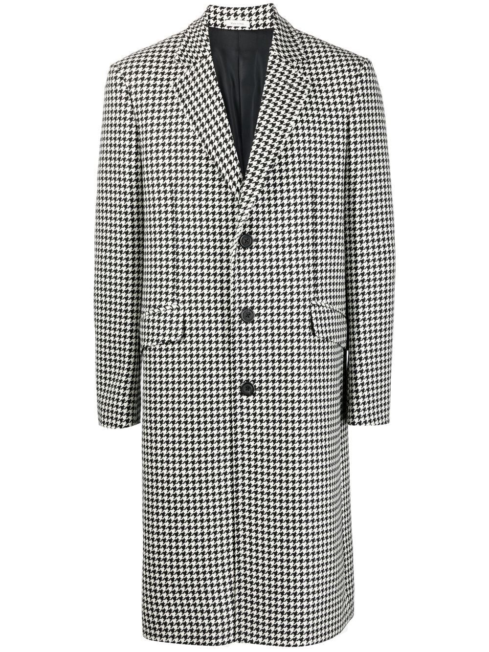 houndstooth single-breasted coat - 1