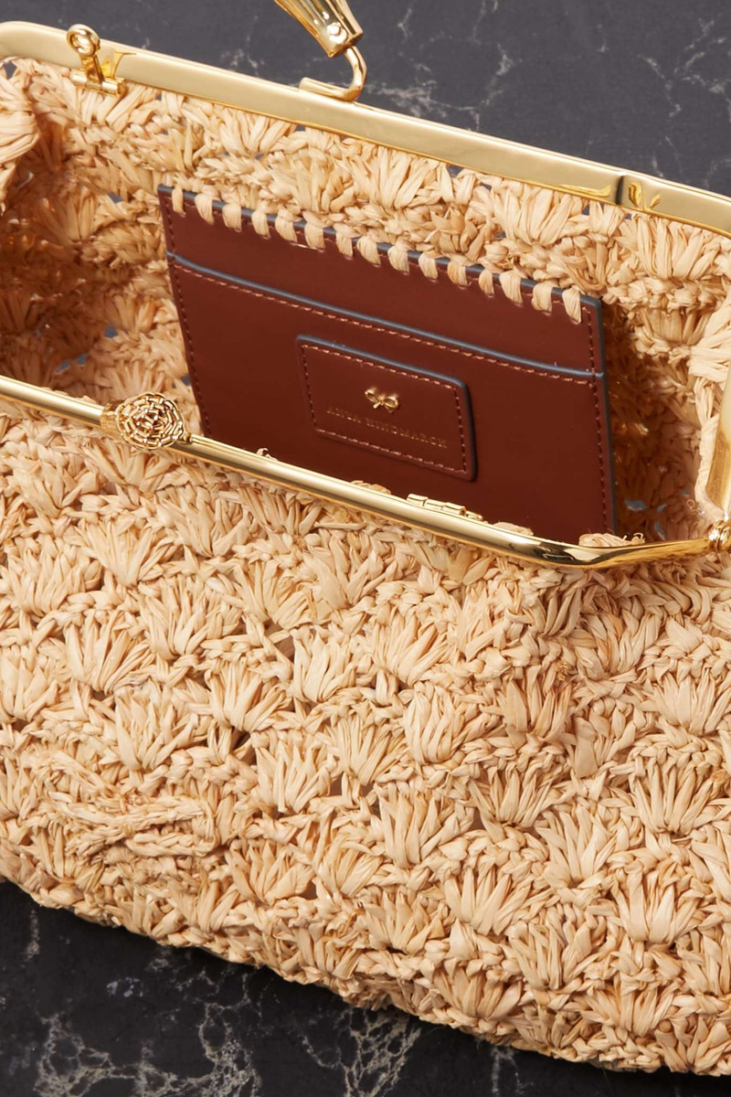 Maud large woven raffia clutch 5