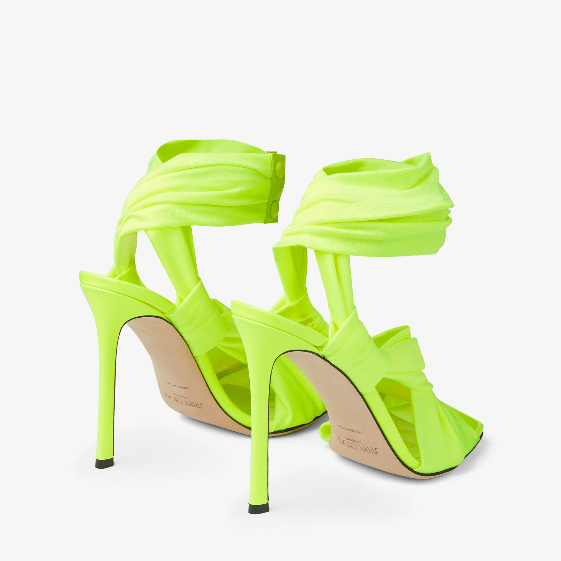 Neoma 110
Neon Apple Green Glossy Jersey Sandals - 7