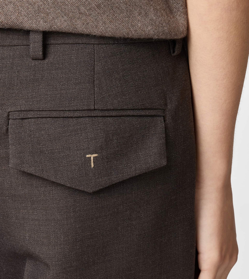PANTS IN WOOL GABARDINE - BROWN 6