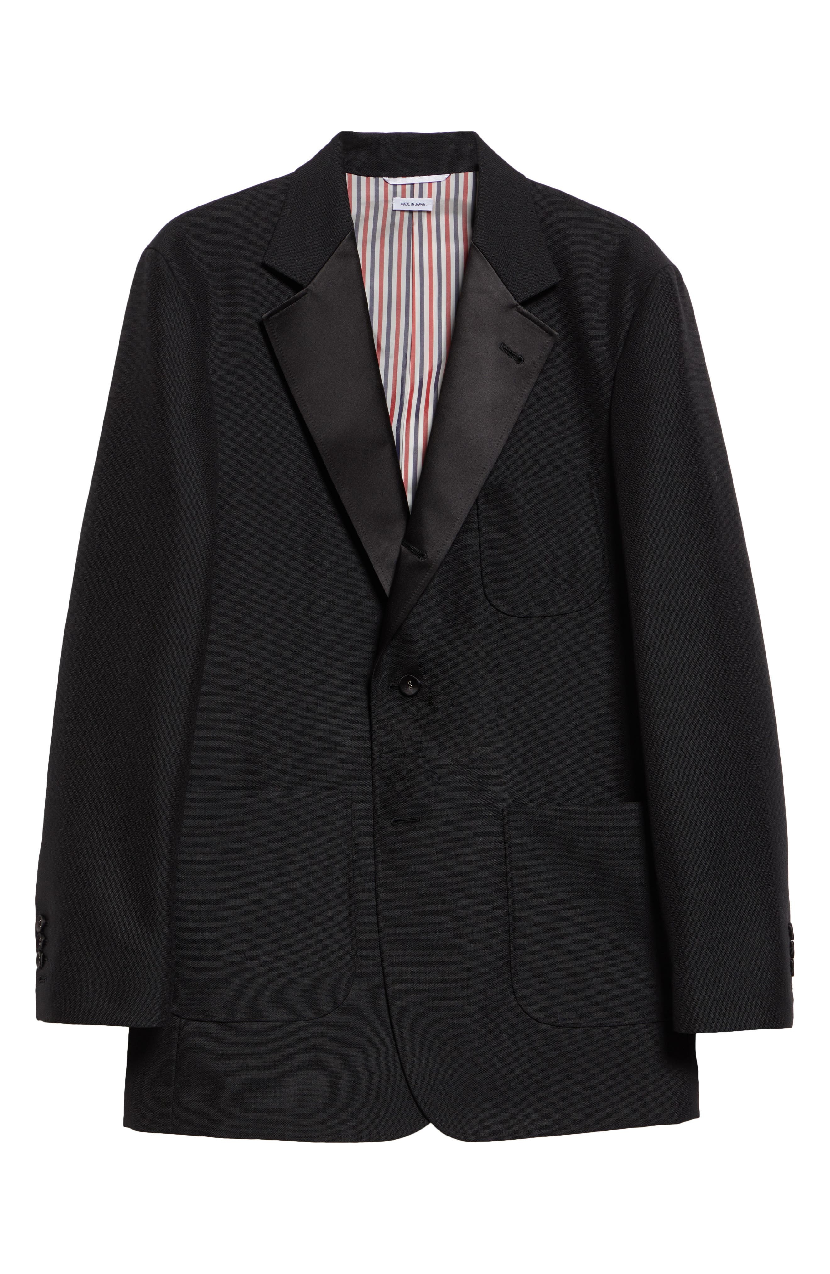 Thom Browne Unstructured Wool & Mohair Tuxedo Jacket in Black at Nordstrom - 7