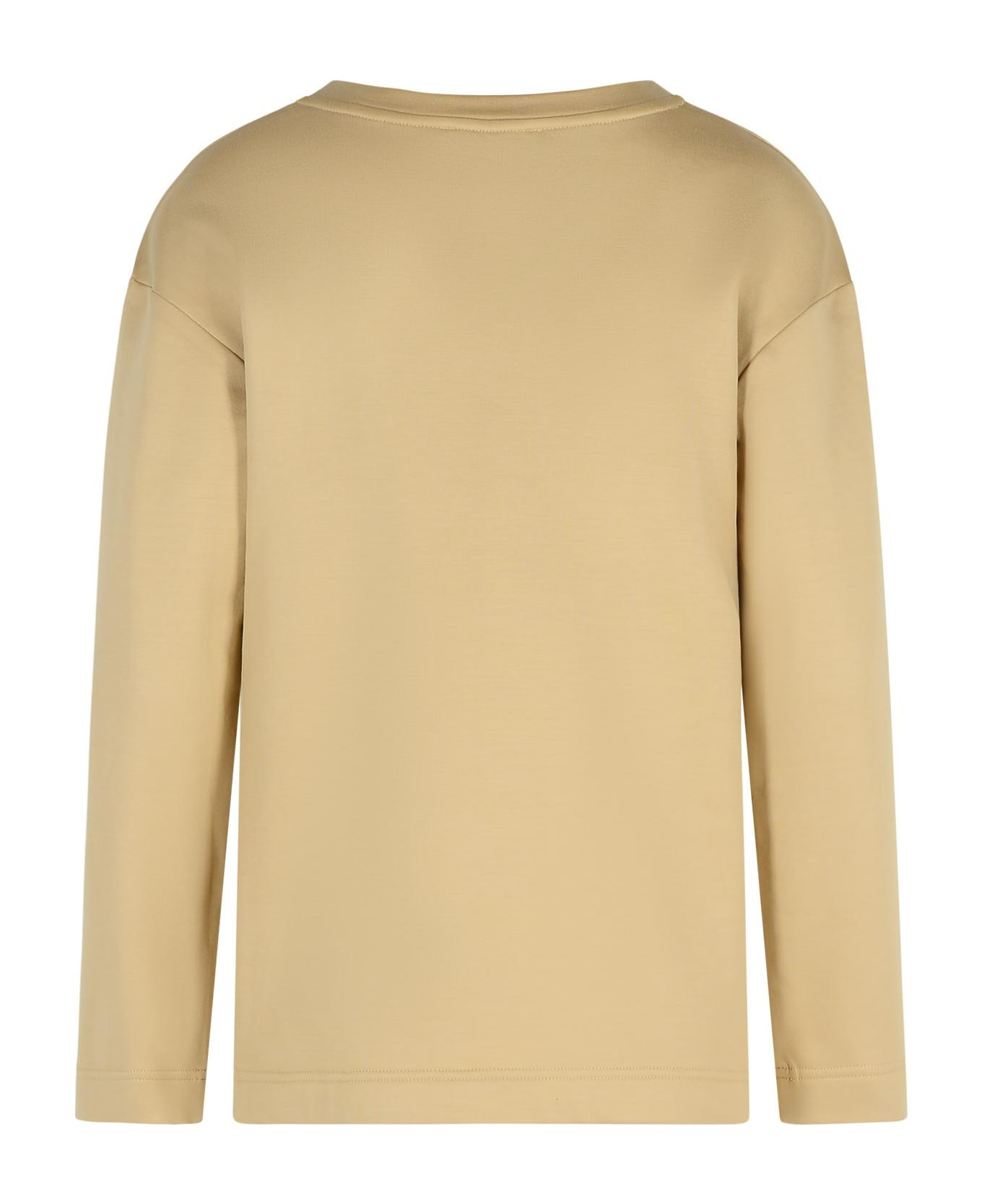 'berma' Sweatshirt In Silk And Caramel Cotton - 3
