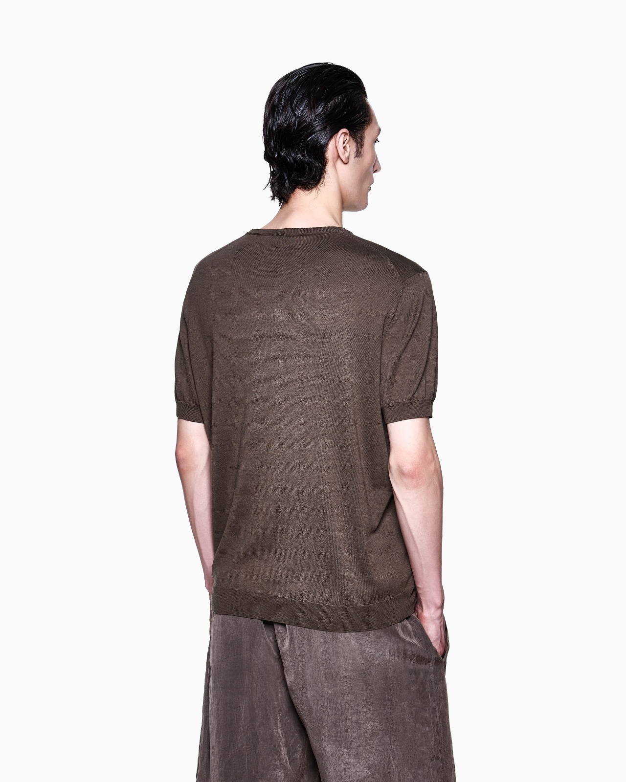 SHORT-SLEEVED SILK-COTTON JUMPER - 3