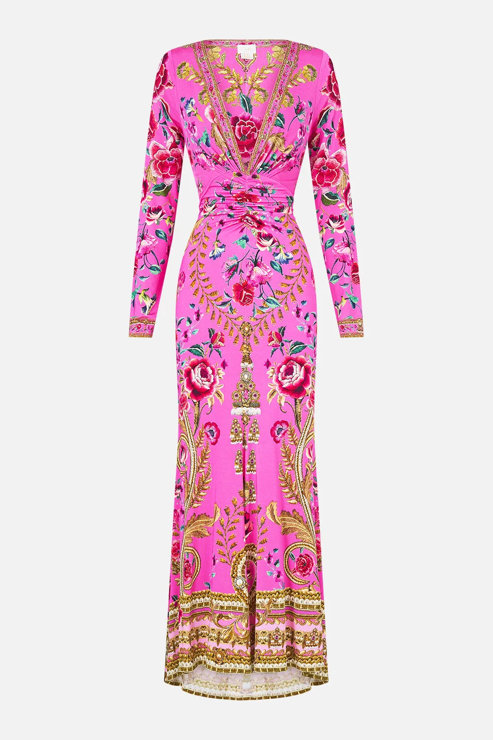 V NECK DRESS WITH TWIST FRONT DETAIL - 1