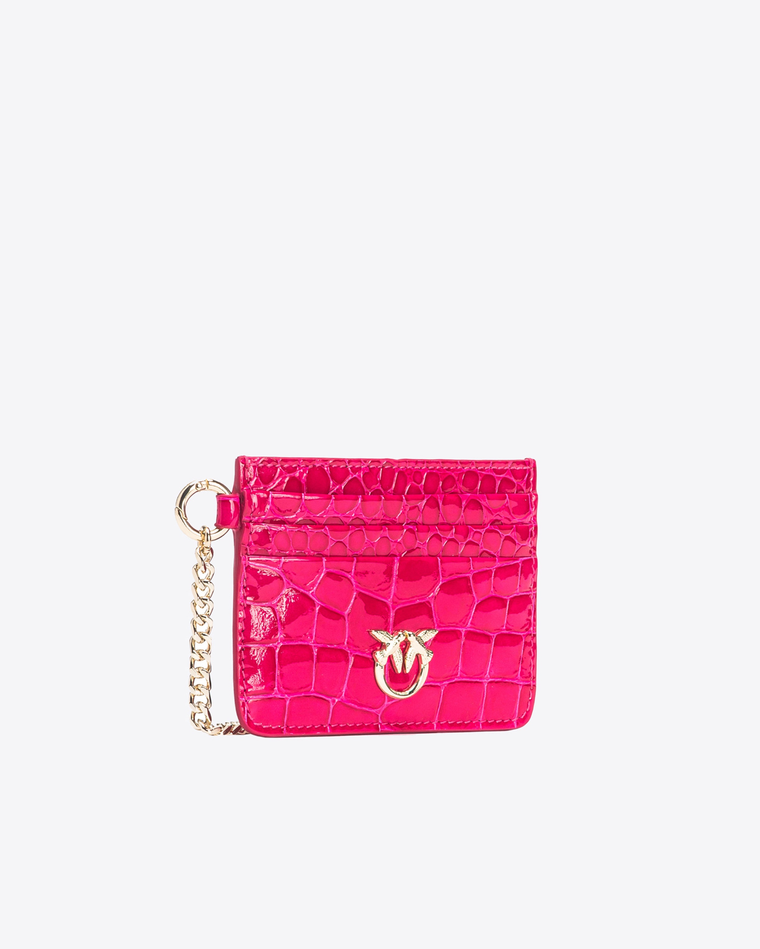 PINKO GALLERIA CARD HOLDER IN SHINY COLOURED CROC-PRINT LEATHER - 3