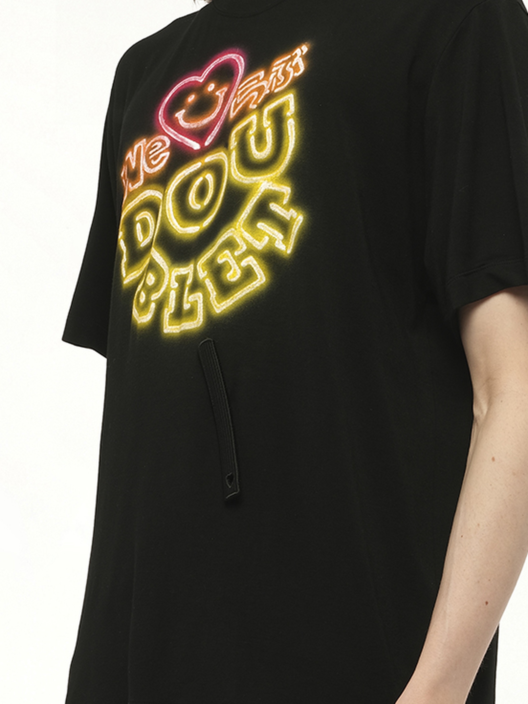 Big Doublet Neon Paint Fan Service T-Shirt in Black - 3