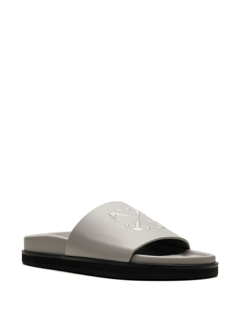 Off-White Arrows-embroidery leather slides outlook