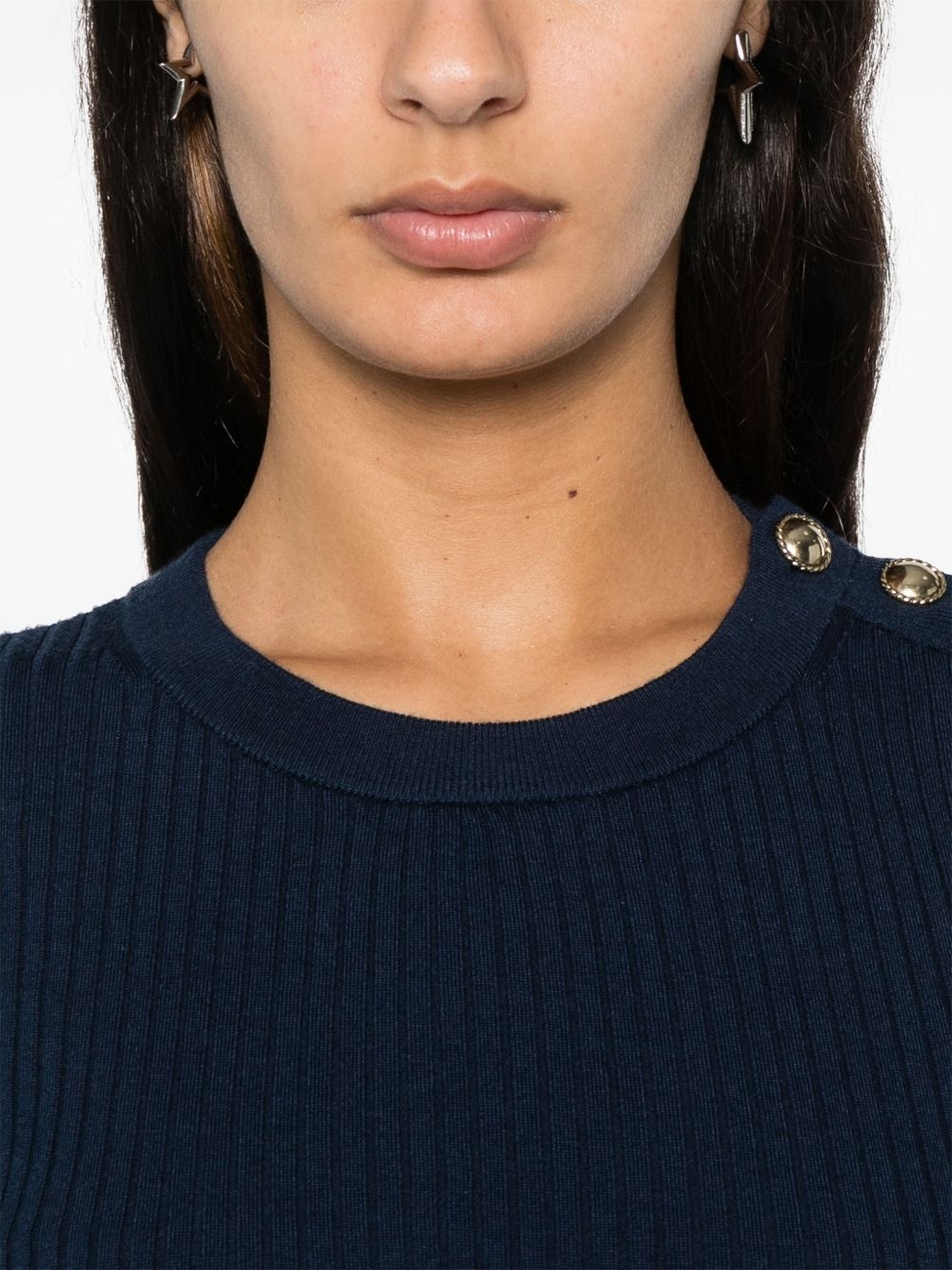 buttoned-shoulder sweater - 5
