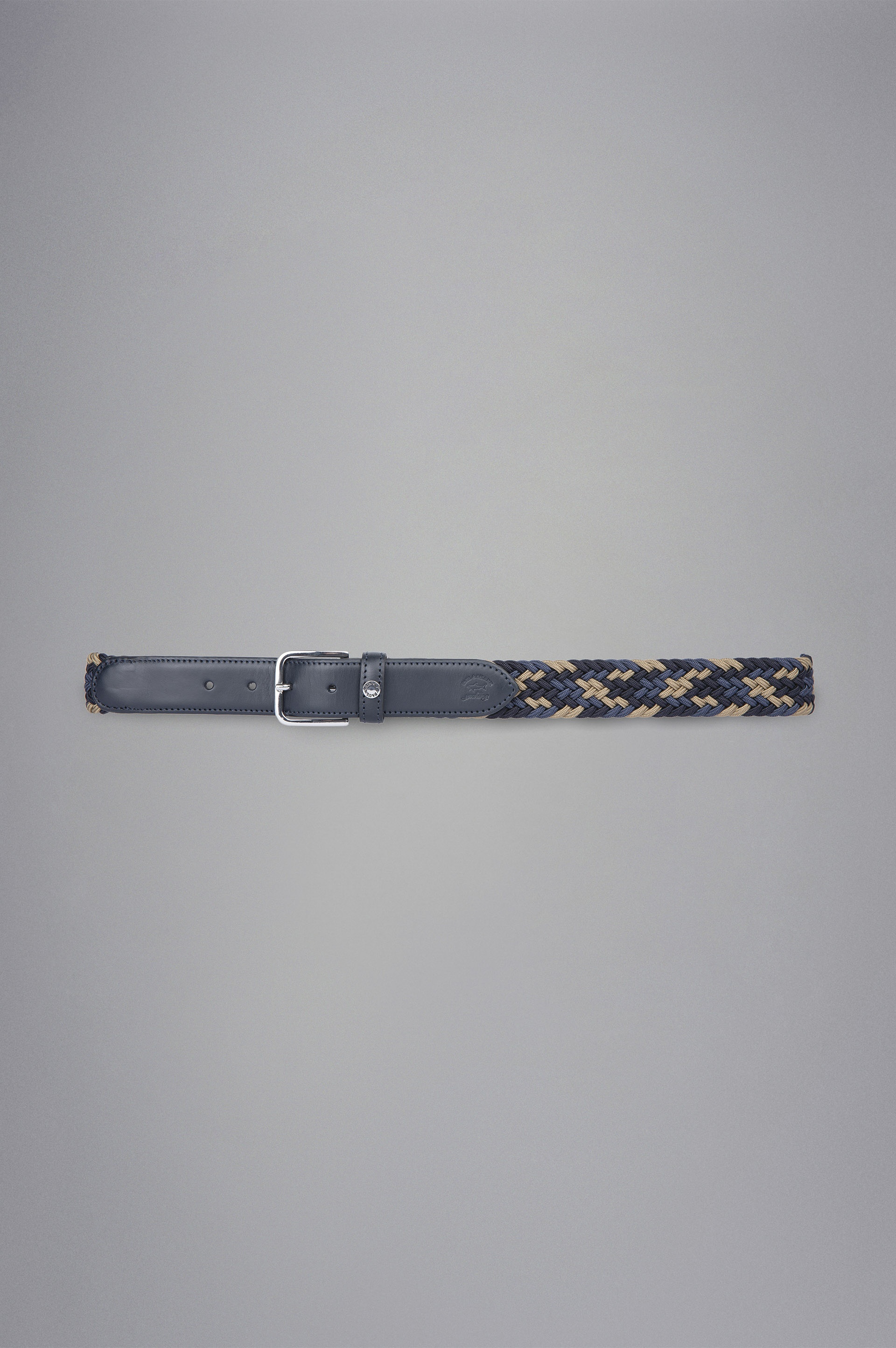 LEATHER TRIMMED WOVEN ELASTIC BELT - 3