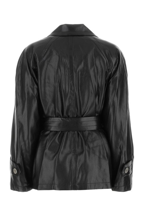 Black synthetic leather shirt - 2