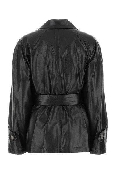 LOW CLASSIC Black synthetic leather shirt outlook