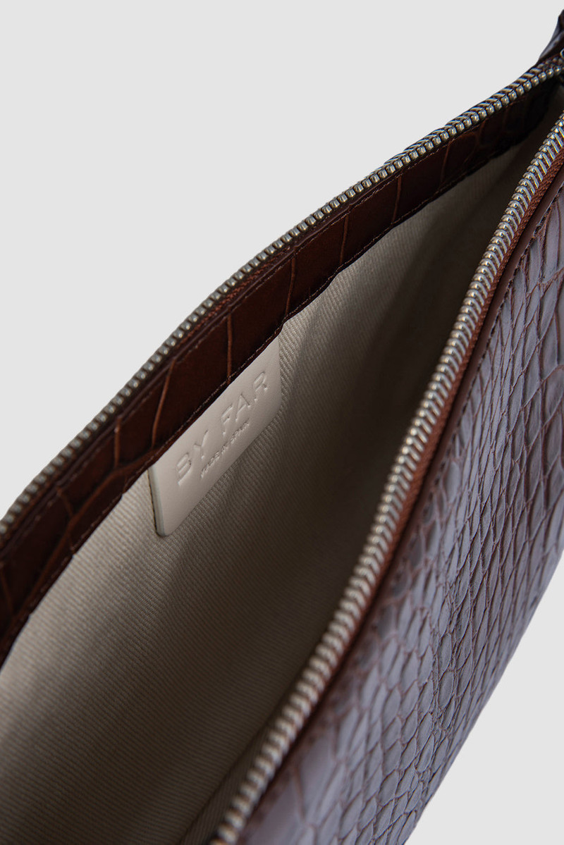 Rachel Nutella Croco Embossed Leather Shoulder Bag 4