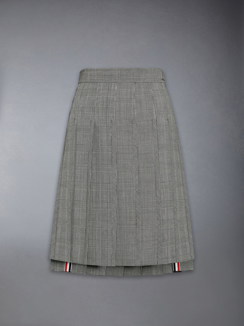 FUNMIX HOUNDSTOOTH FRESCO PLEATED SKIRT 1