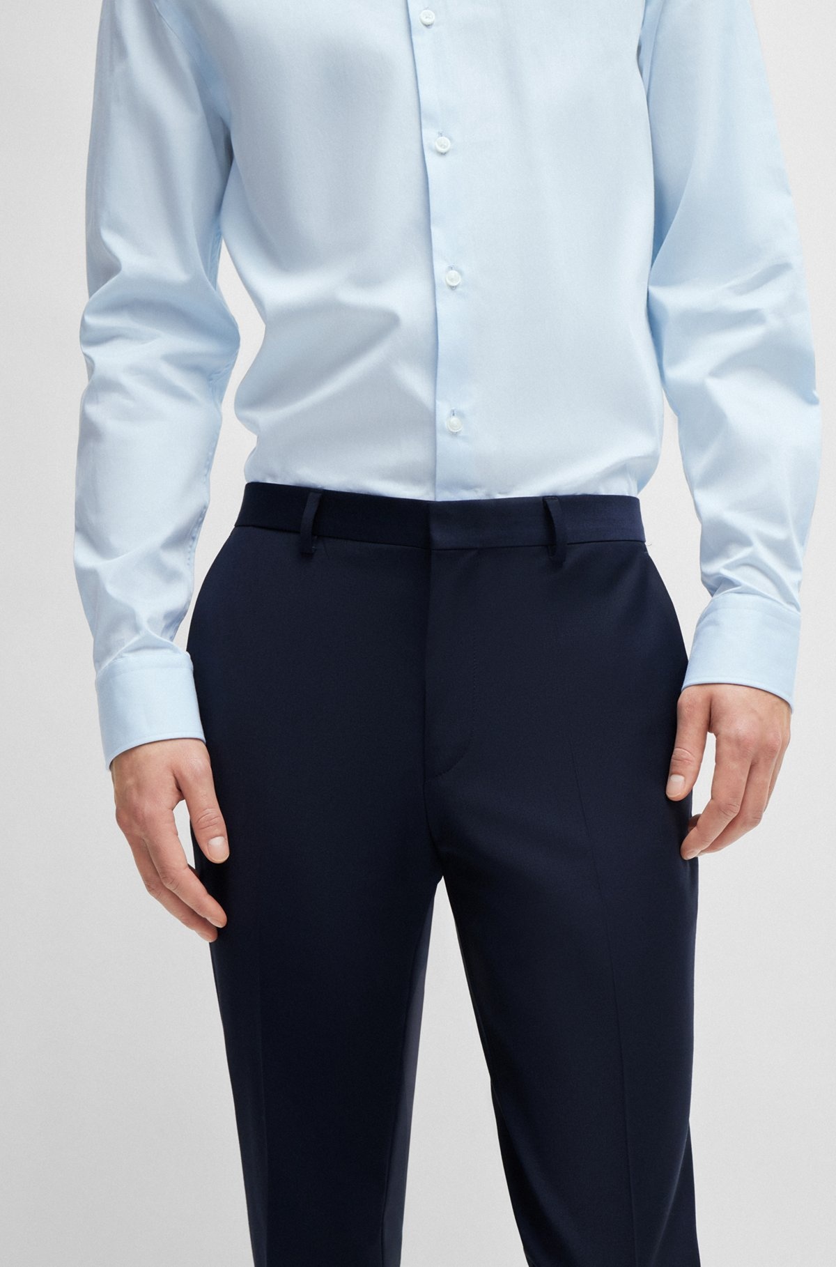 EXTRA-SLIM-FIT TROUSERS IN SUPER-FLEX FABRIC - 5