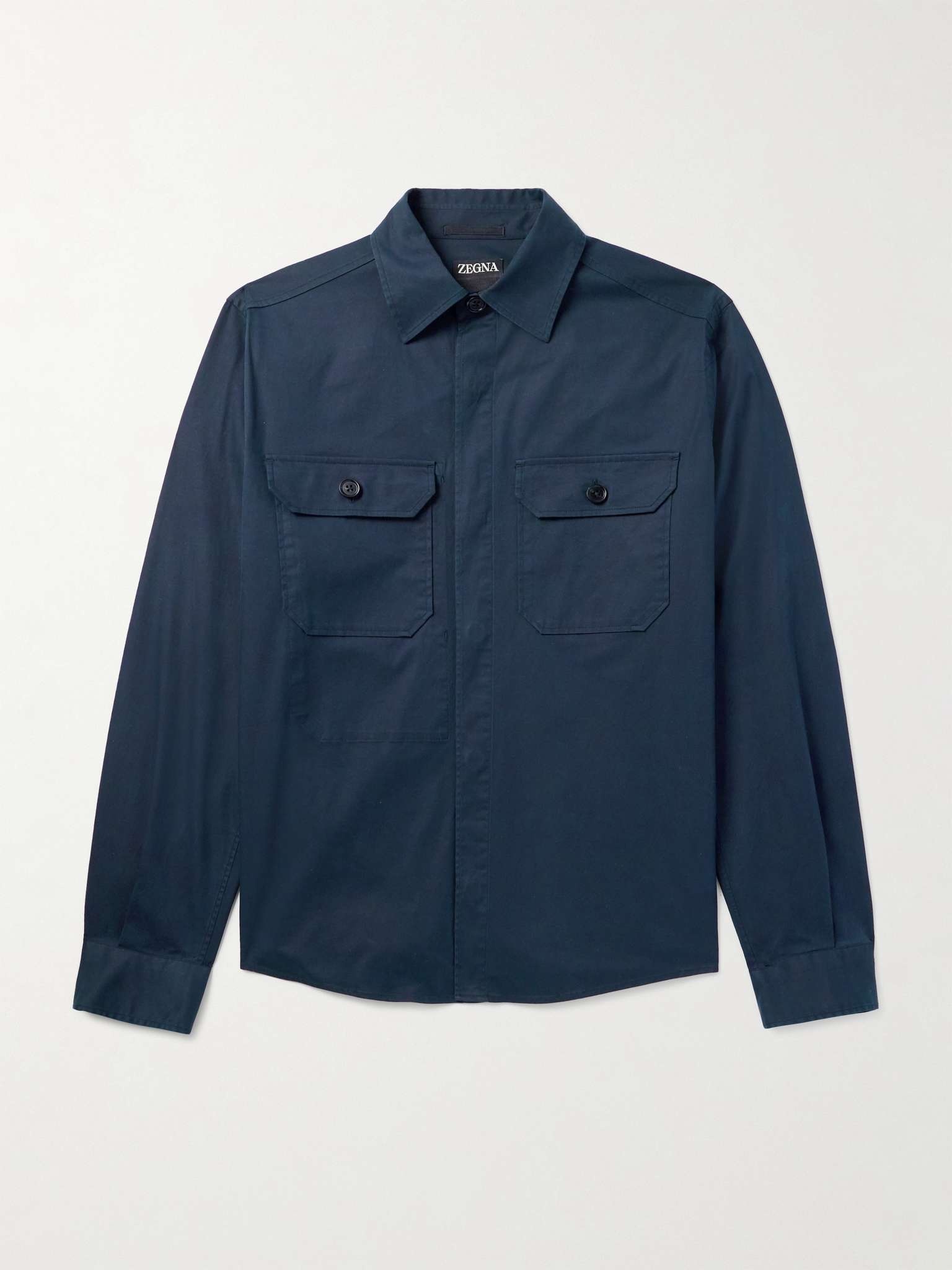 Cotton-Blend Twill Overshirt - 1
