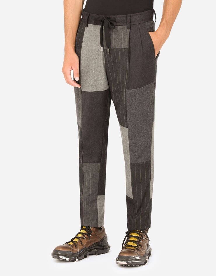 Cashmere and wool patchwork pants - 5