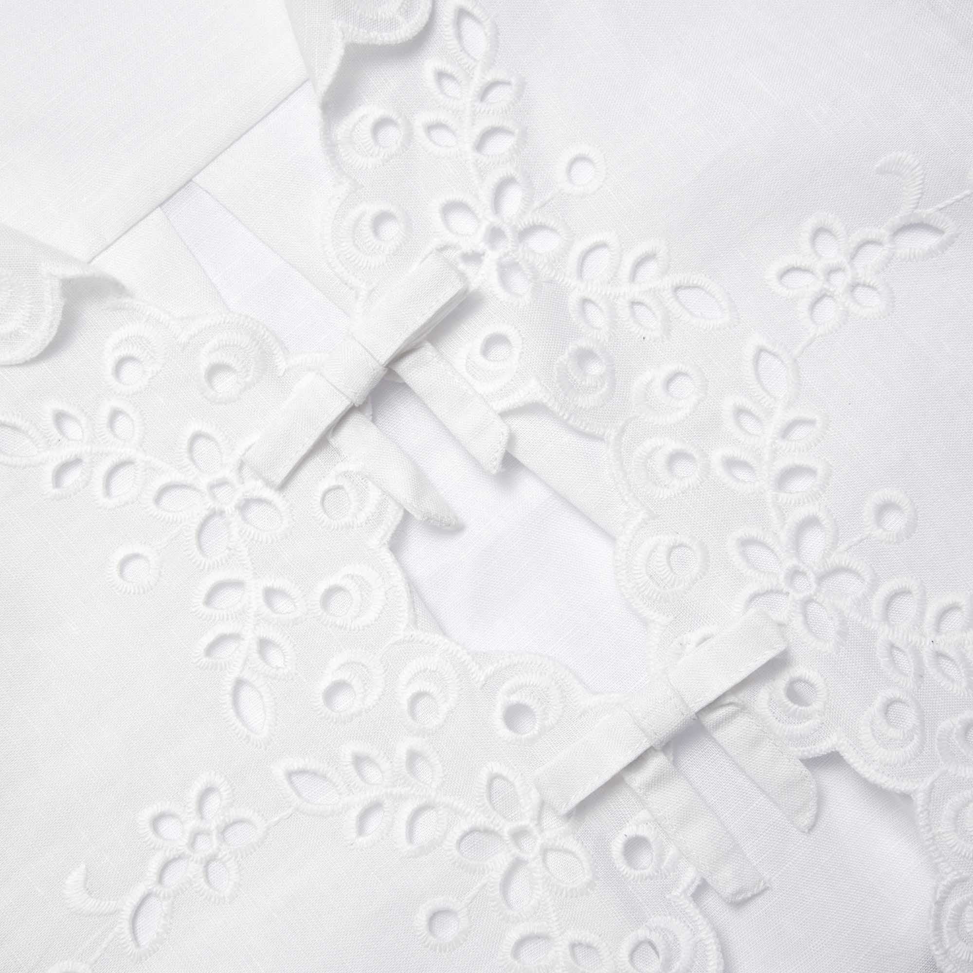 Cream Linen Embroidered Shirt - 5