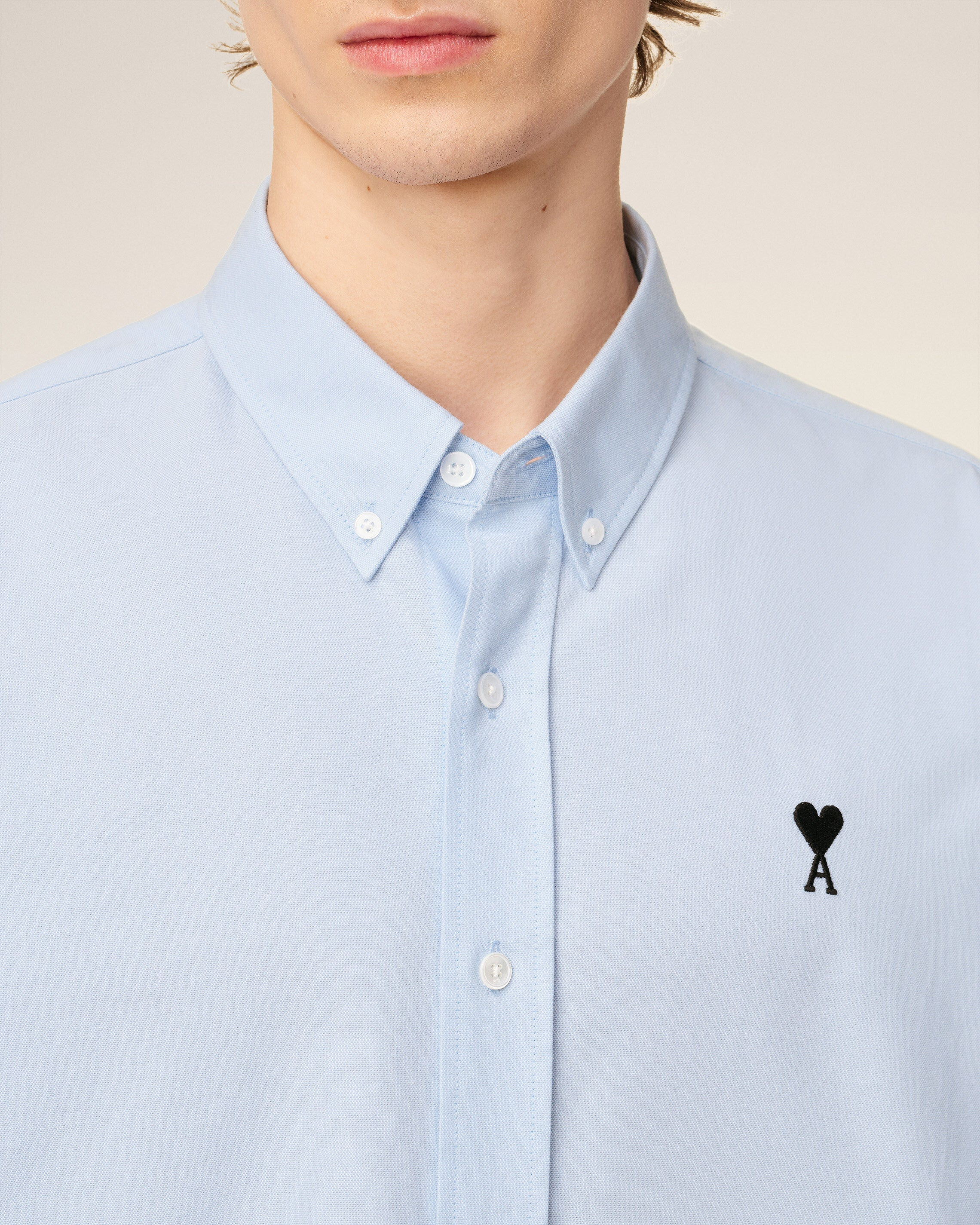 BLUE COTTON BUTTON DOWN  AMI DE COEUR  SHIRT - 4