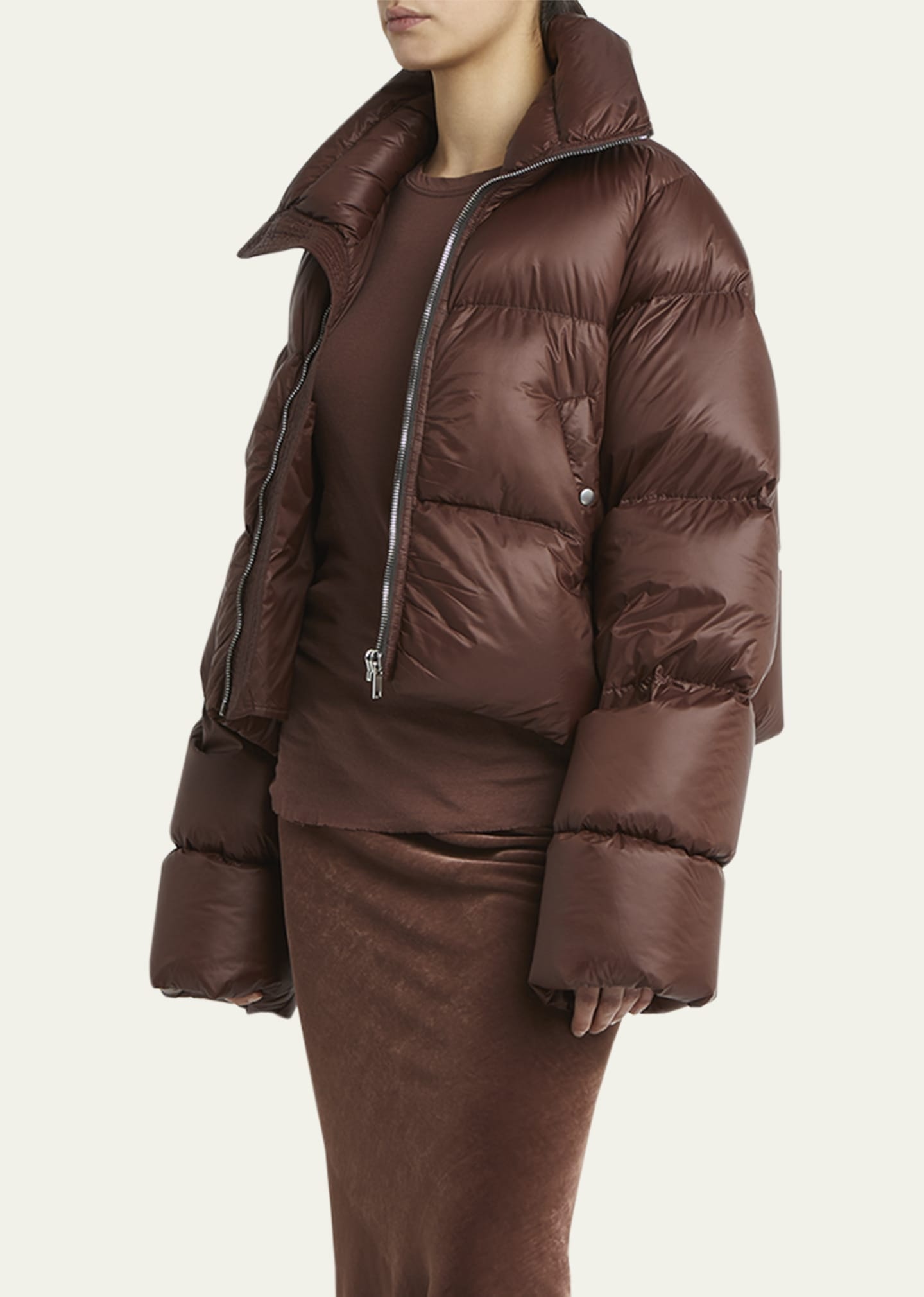 Zip-Up Funnel Neck Puffer Jacket - 4