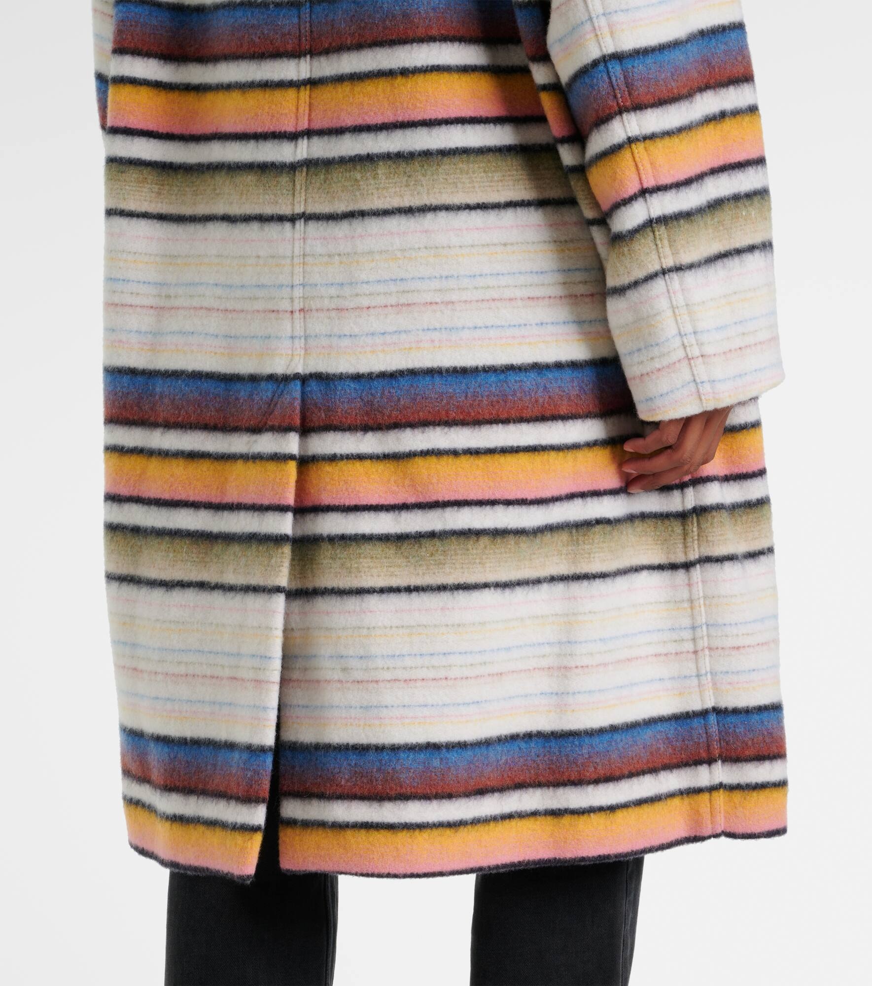 Striped wool-blend coat - 5