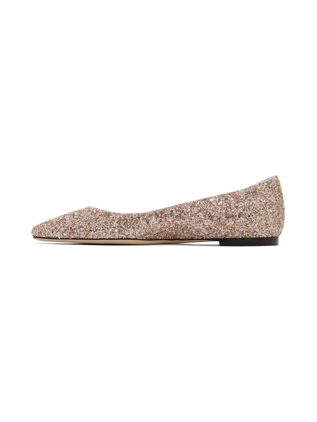 SSENSE Exclusive Pink & Gold Coarse Glitter Romy Flats - 6