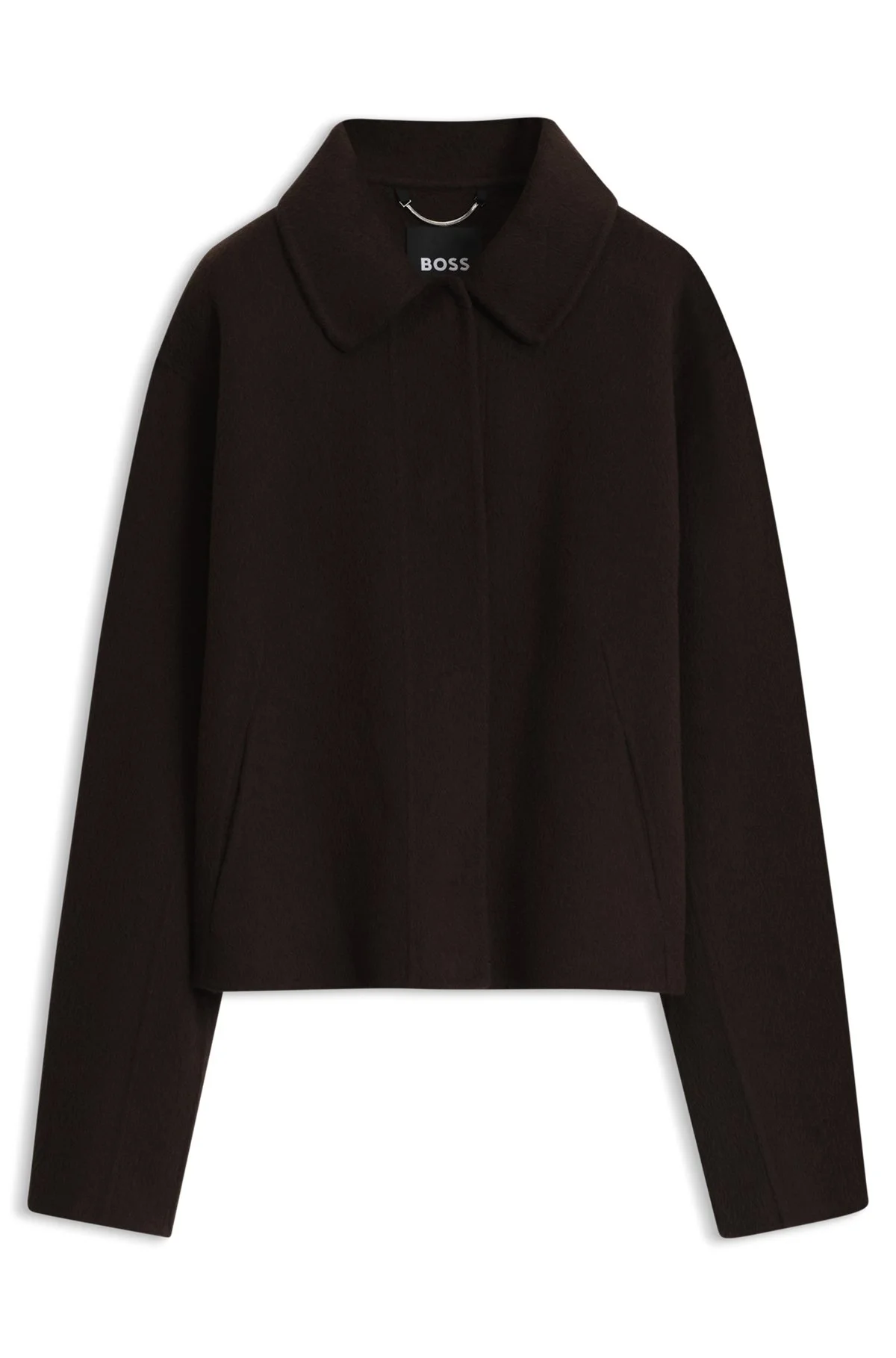 MELANGE WOOL-BLEND COAT WITH A POINT COLLAR - 1