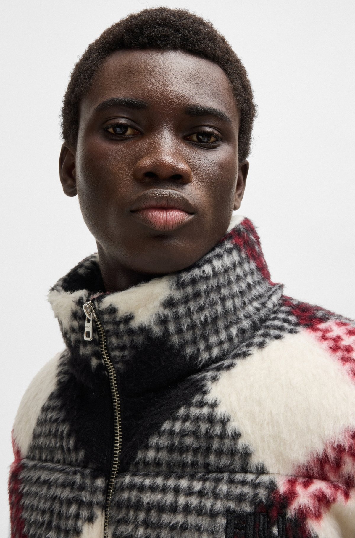 SLIM-FIT PUFFER JACKET WITH CHECK PATTERN - 5