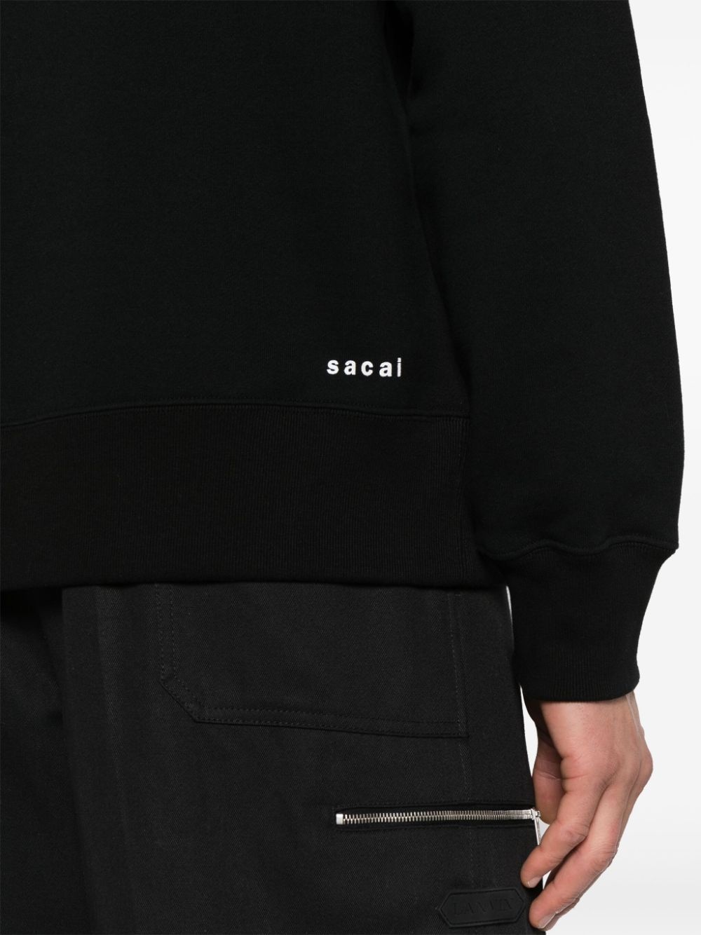 slogan-print cotton hoodie - 5