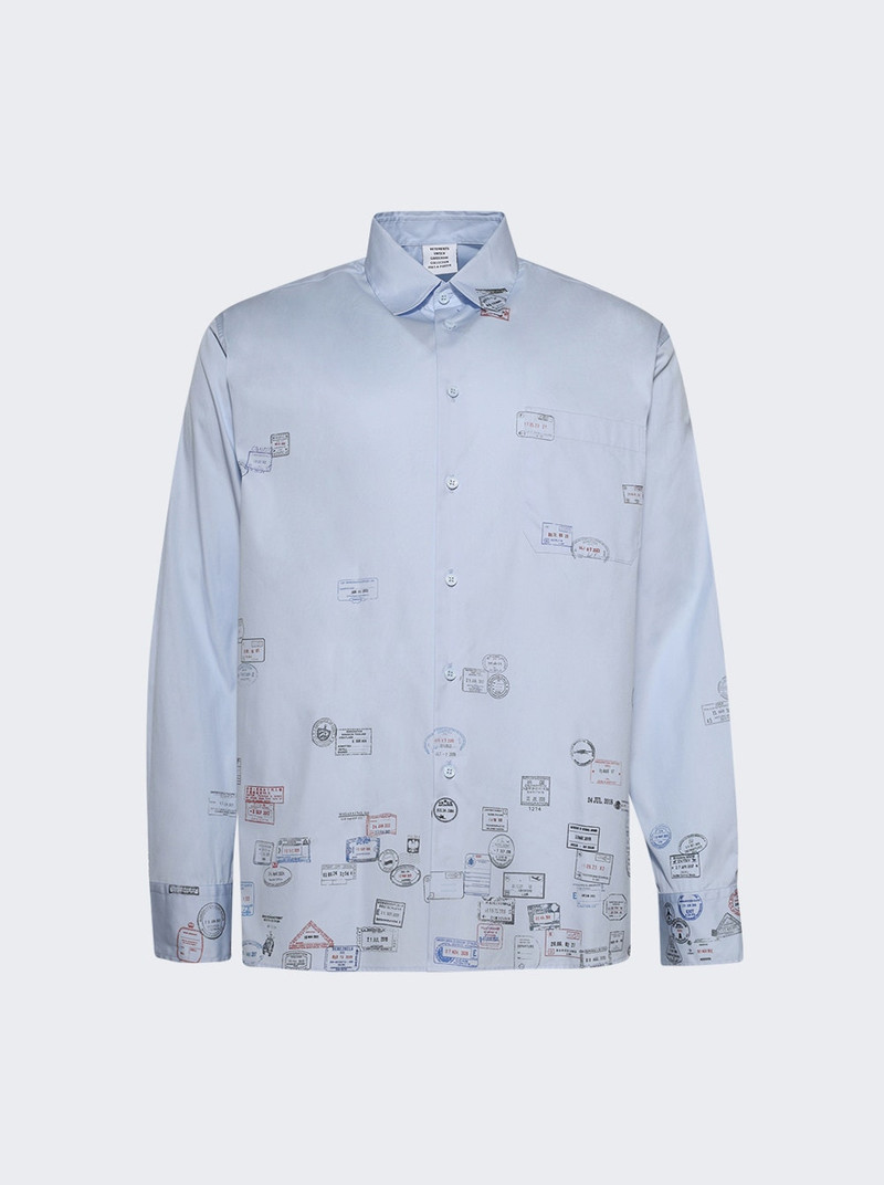 Passport Stamps Shirt Baby Blue 1